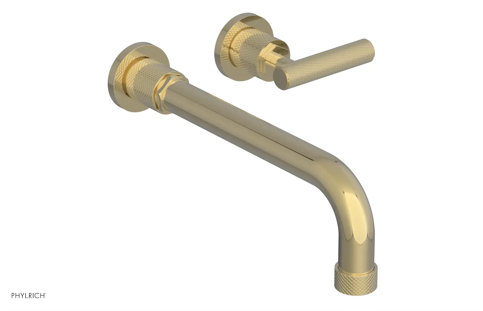 Phylrich Dustrie Knurled 10" Spout Single Handle Wall Lavatory Set by Phylrich