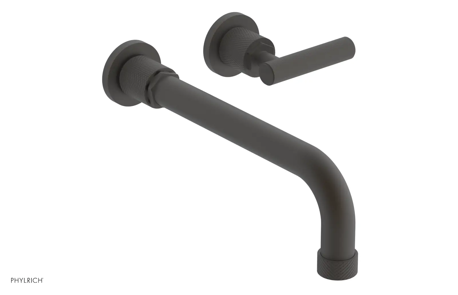 Phylrich Dustrie Knurled 10" Spout Single Handle Wall Lavatory Set by Phylrich