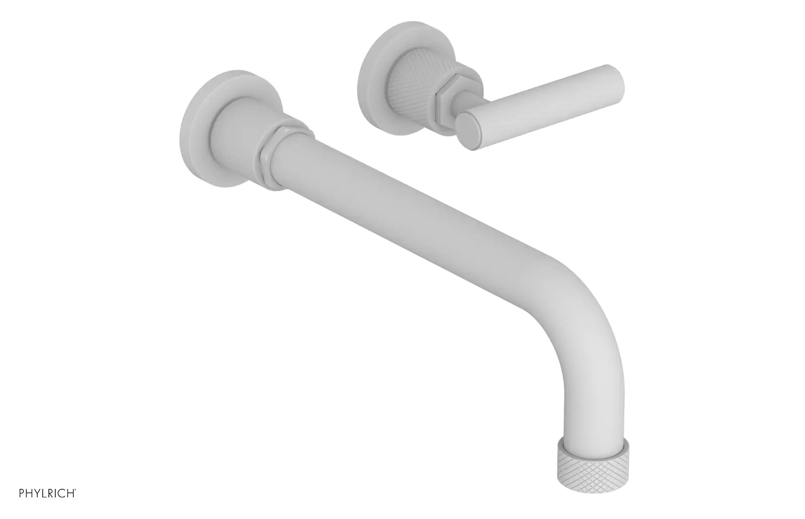 Phylrich Dustrie Knurled 10" Spout Single Handle Wall Lavatory Set by Phylrich