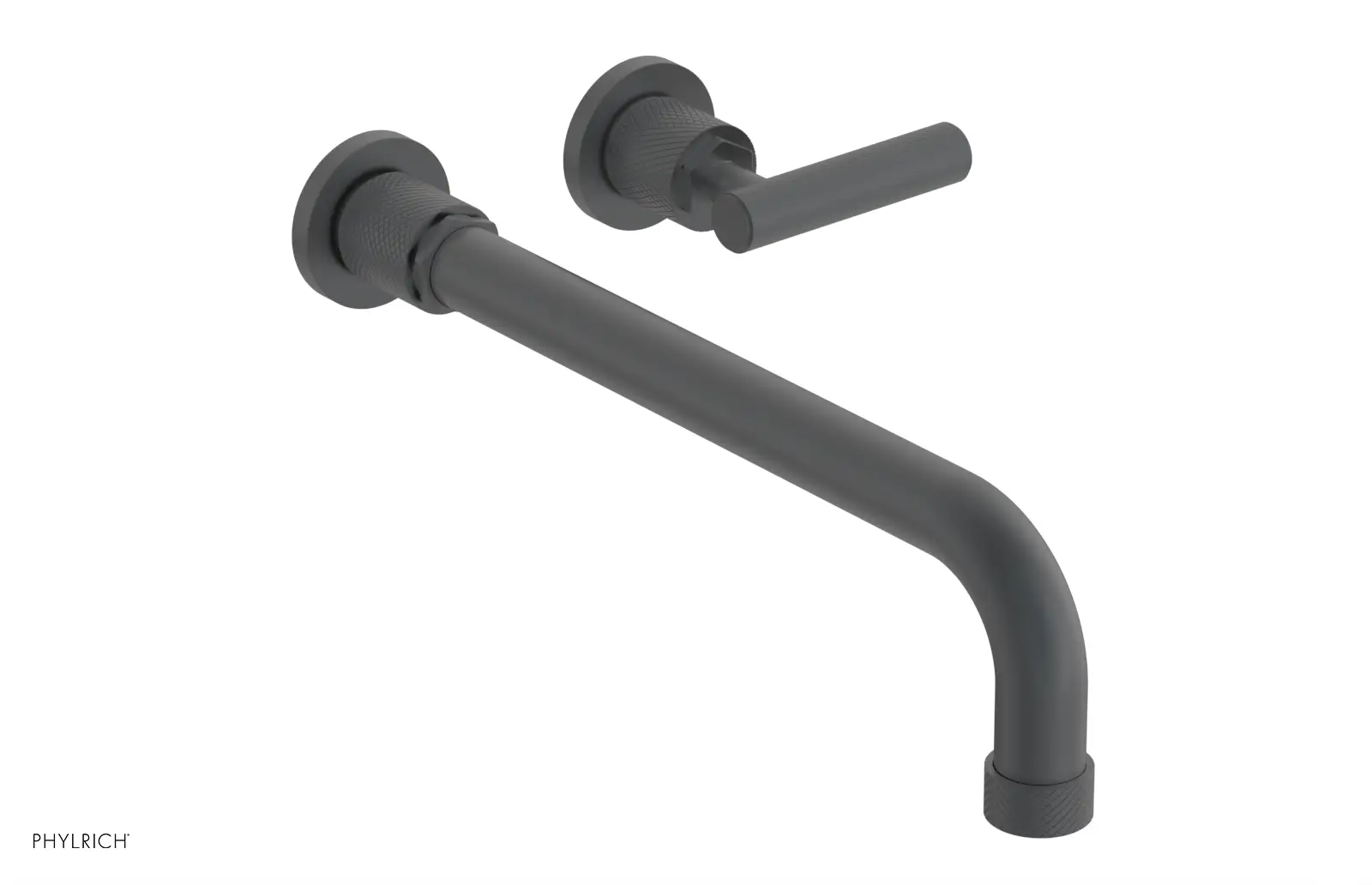 Phylrich Dustrie Knurled 12" Spout Single Handle Wall Lavatory Set by Phylrich