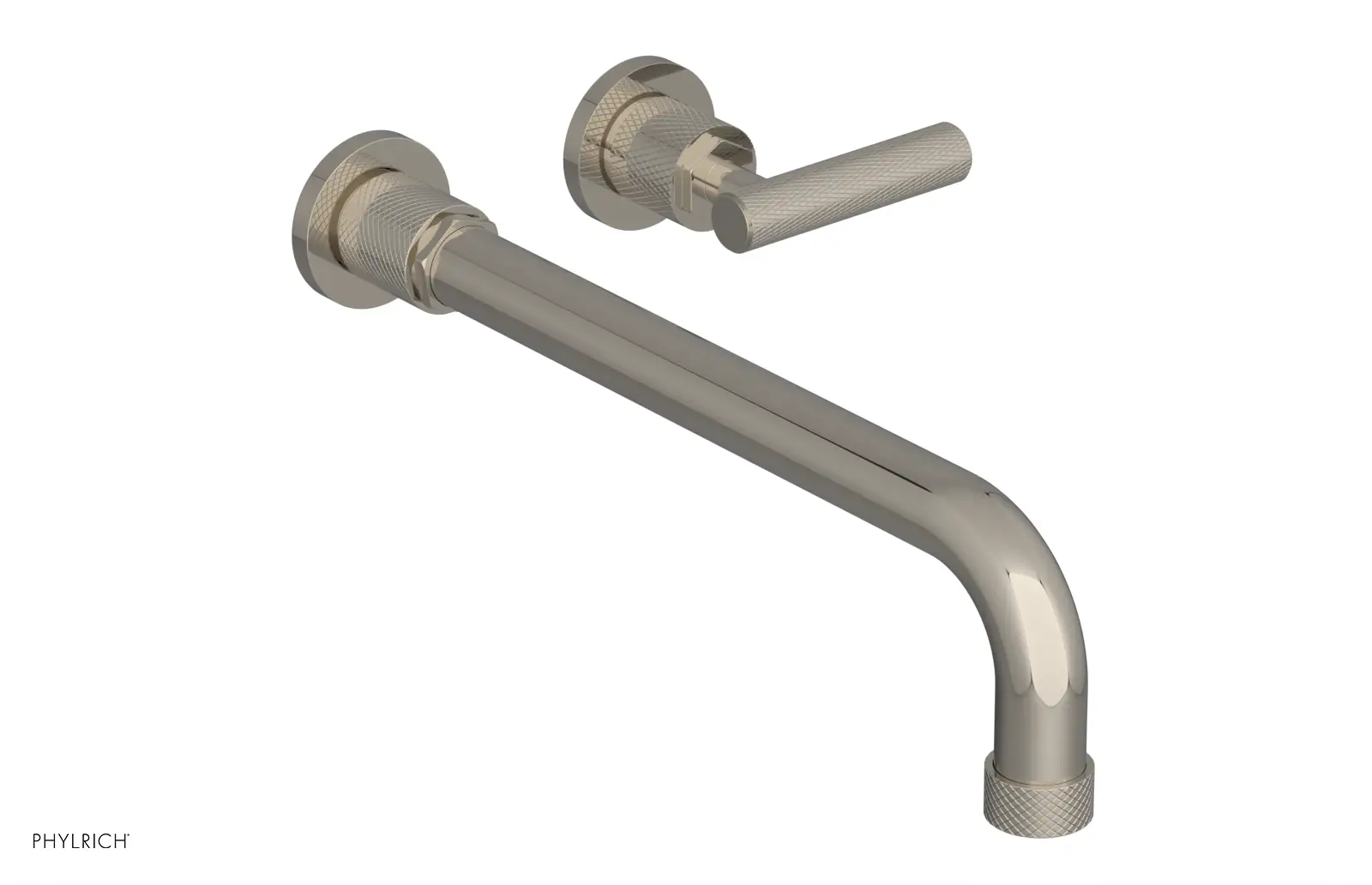 Phylrich Dustrie Knurled 12" Spout Single Handle Wall Lavatory Set by Phylrich