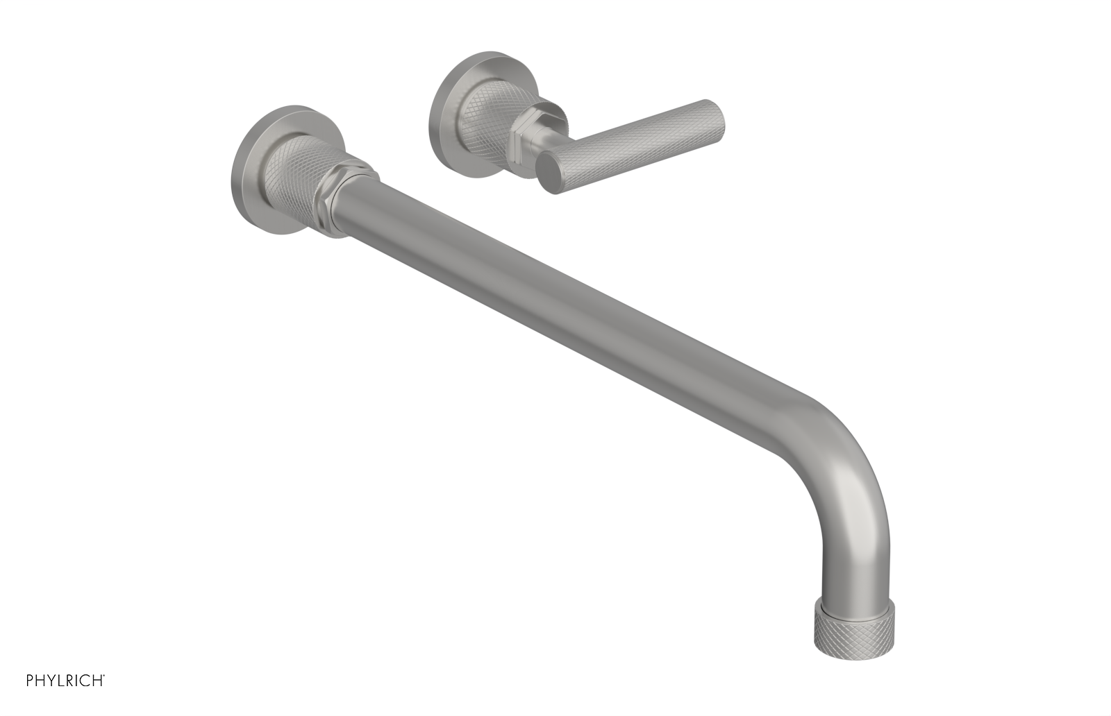 Phylrich Dustrie Knurled 14" Spout Single Handle Wall Lavatory Set by Phylrich