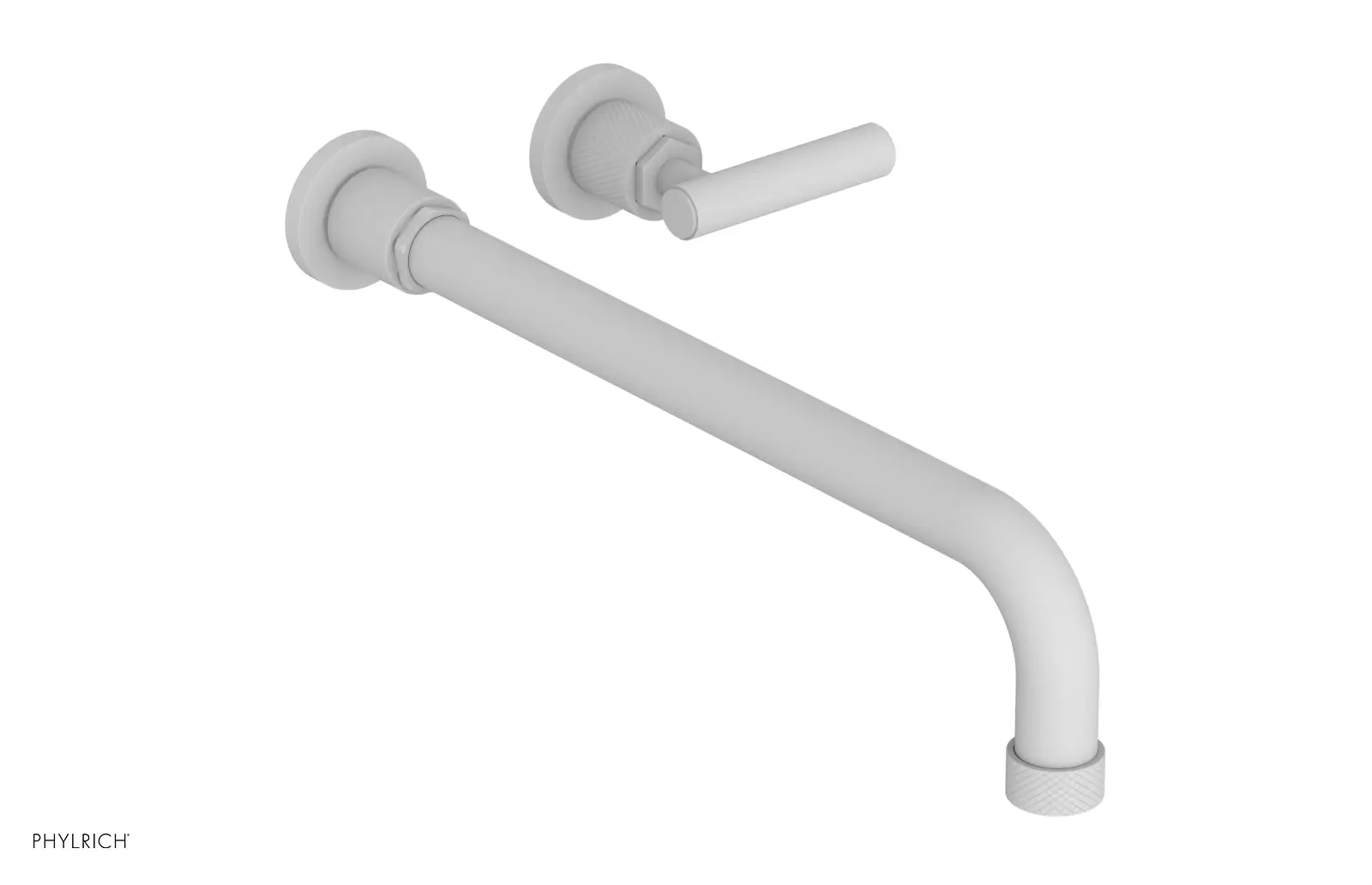 Phylrich Dustrie Knurled 14" Spout Single Handle Wall Lavatory Set by Phylrich
