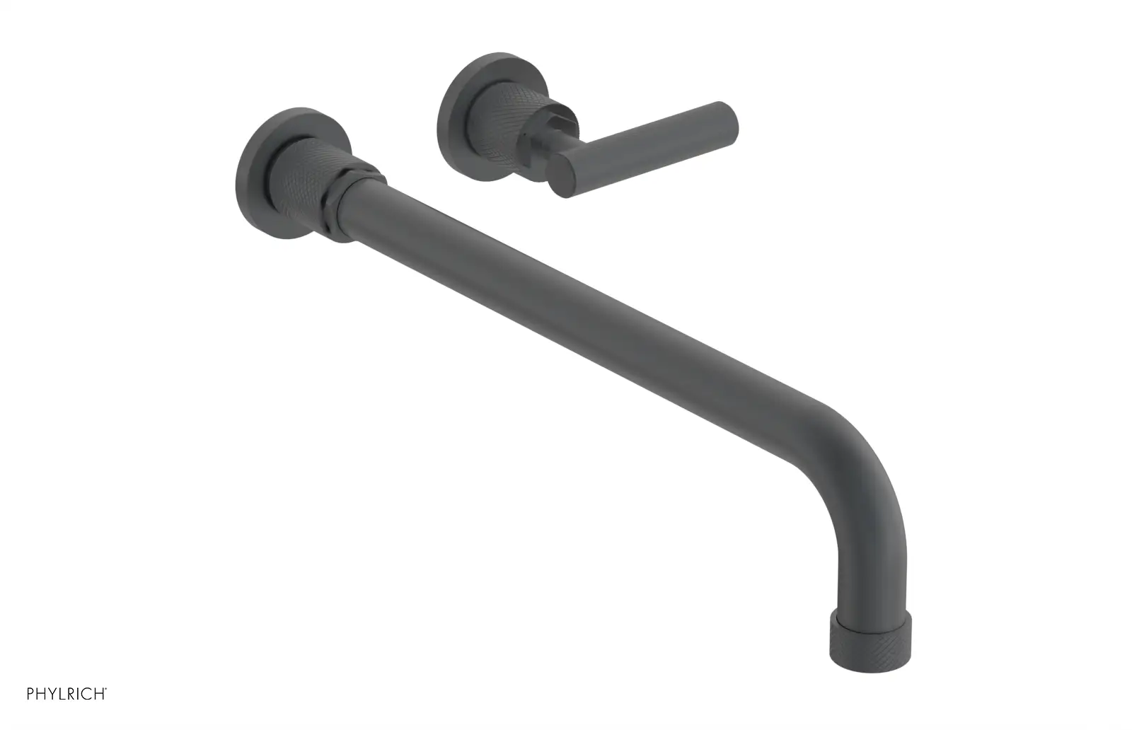 Phylrich Dustrie Knurled 14" Spout Single Handle Wall Lavatory Set by Phylrich