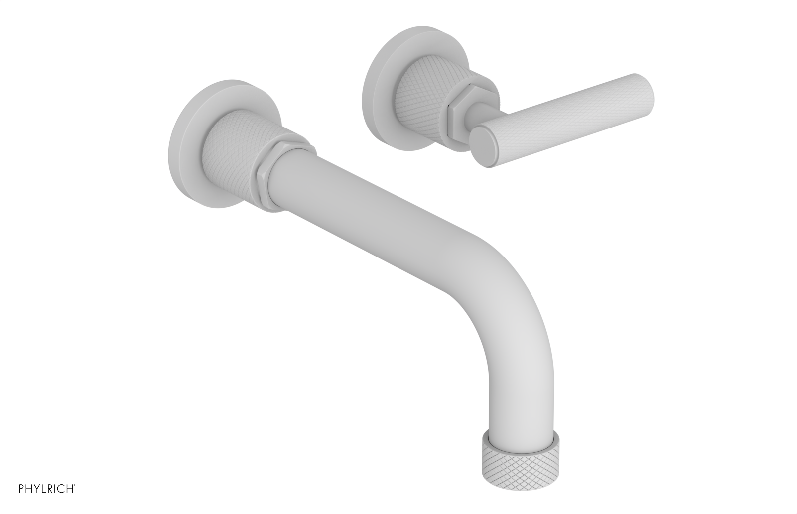 Phylrich Dustrie Knurled 7 5/8" Spout Single Handle Wall Lavatory Set by Phylrich