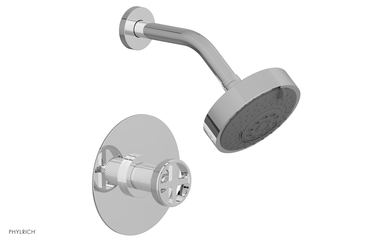 polished chrome shower set