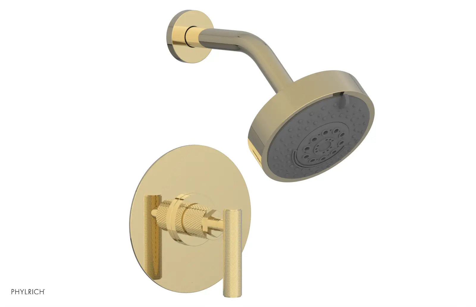 Phylrich Dustrie Knurled Pressure Balance Shower Set with Lever Handle by Phylrich