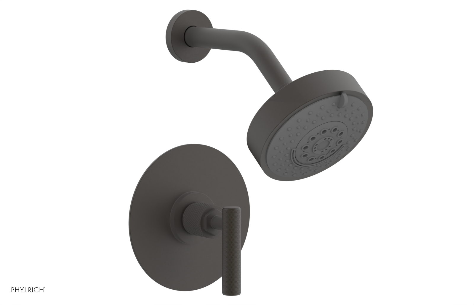 Phylrich Dustrie Knurled Pressure Balance Shower Set with Lever Handle