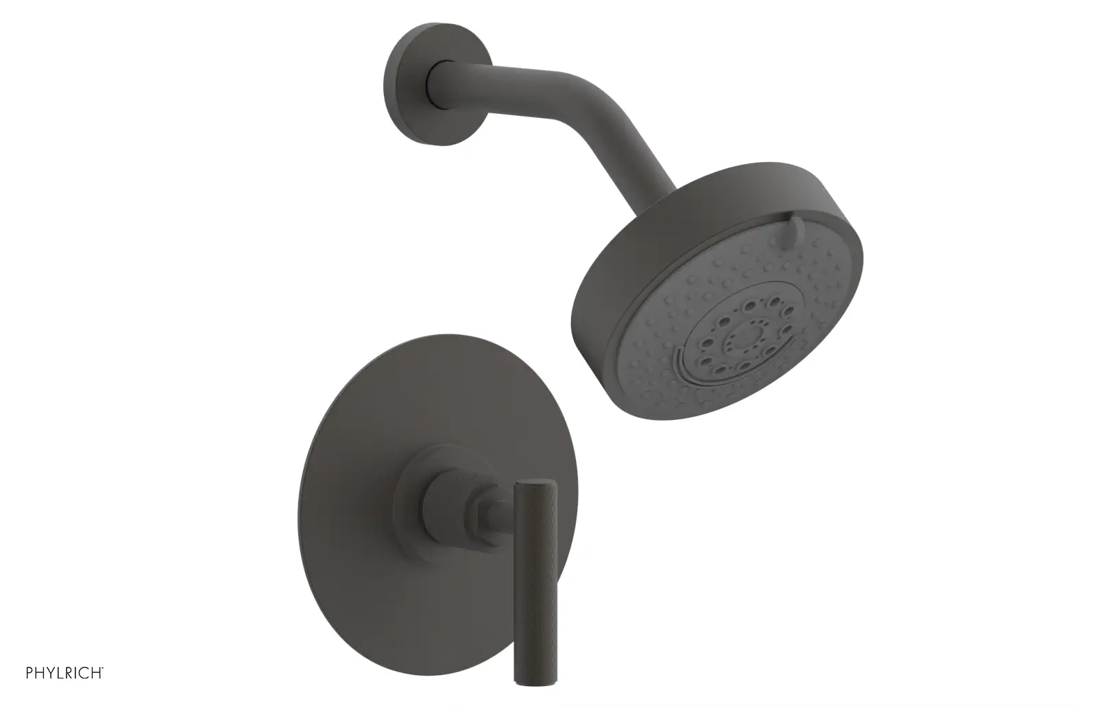 Phylrich Dustrie Knurled Pressure Balance Shower Set with Lever Handle by Phylrich