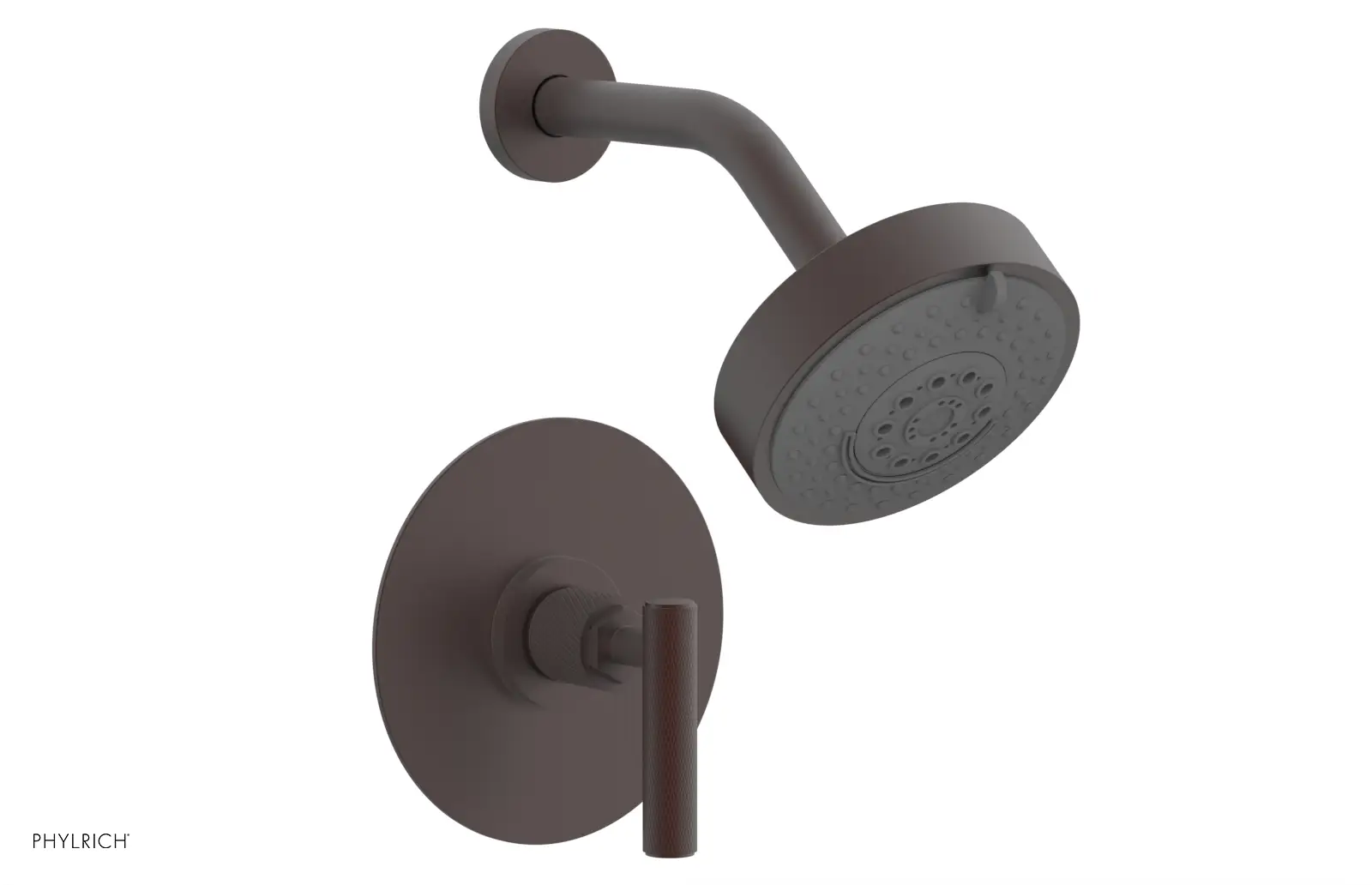 Phylrich Dustrie Knurled Pressure Balance Shower Set with Lever Handle by Phylrich