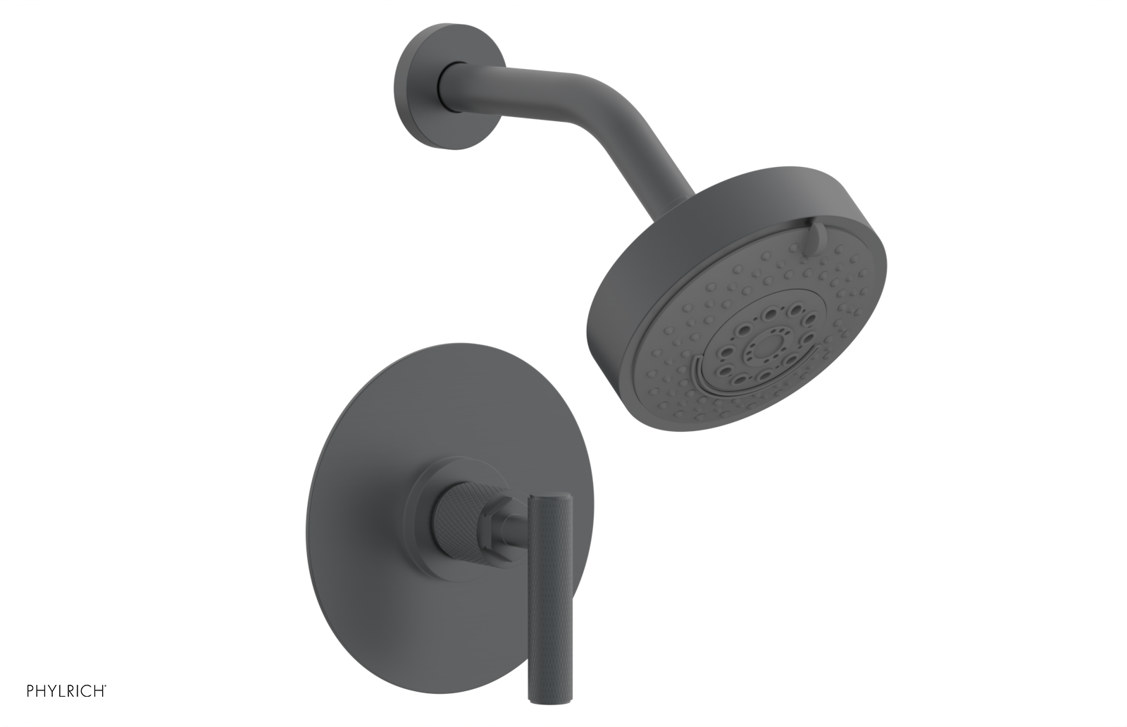 Phylrich Dustrie Knurled Pressure Balance Shower Set with Lever Handle