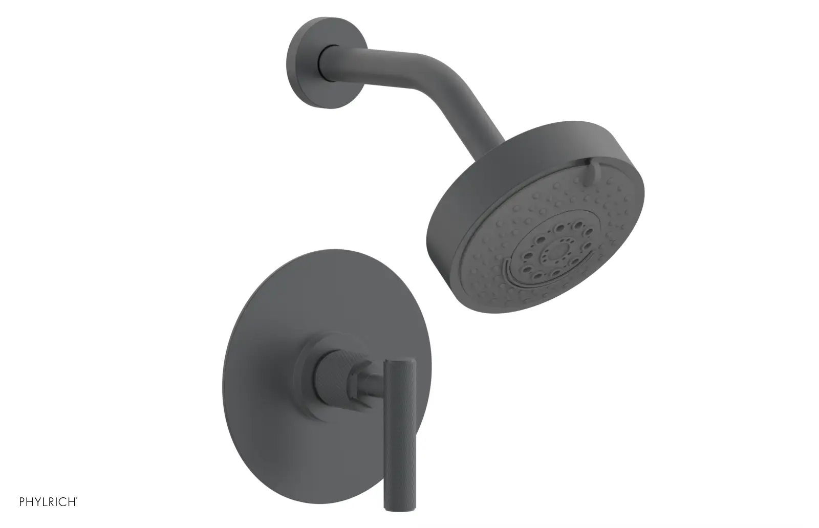 Phylrich Dustrie Knurled Pressure Balance Shower Set with Lever Handle by Phylrich