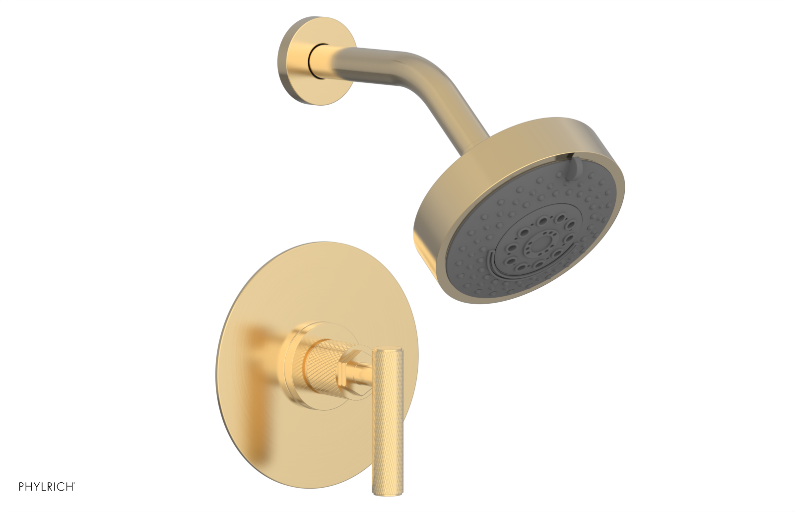 Phylrich Dustrie Knurled Pressure Balance Shower Set with Lever Handle