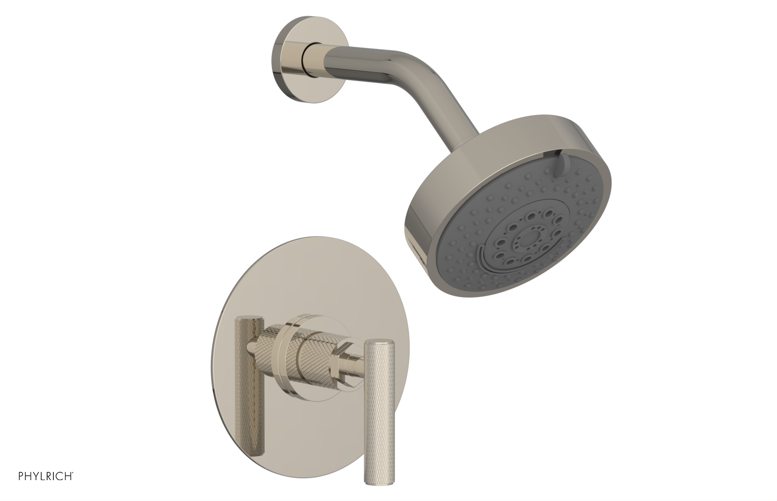 Phylrich Dustrie Knurled Pressure Balance Shower Set with Lever Handle