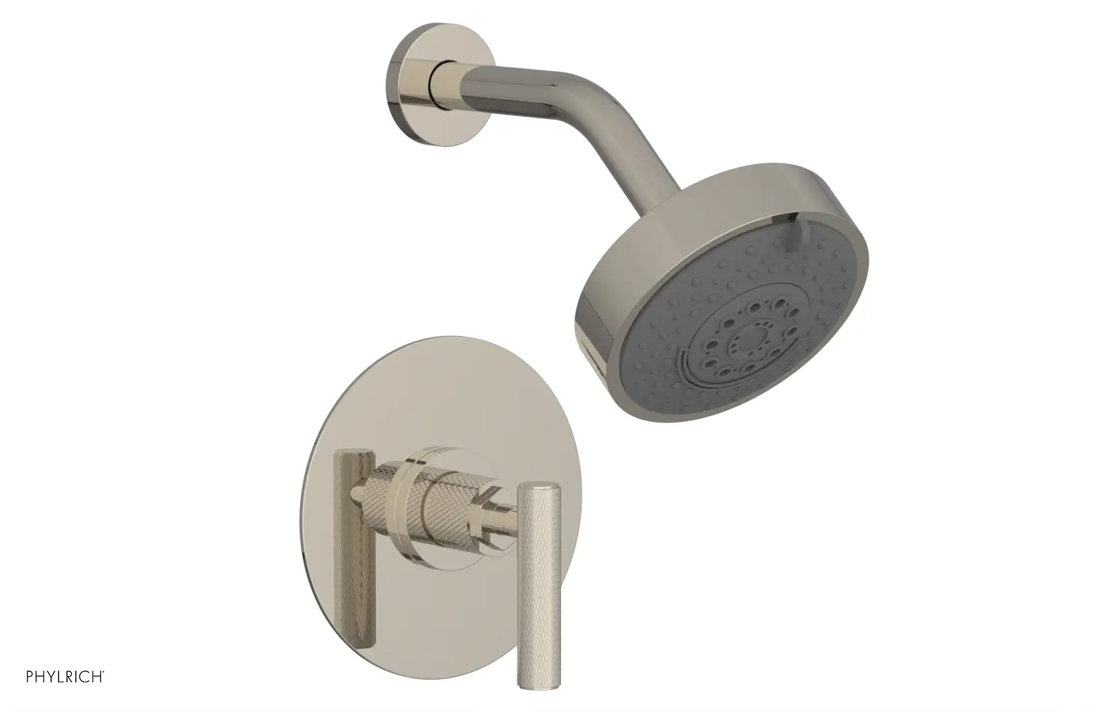Phylrich Dustrie Knurled Pressure Balance Shower Set with Lever Handle by Phylrich