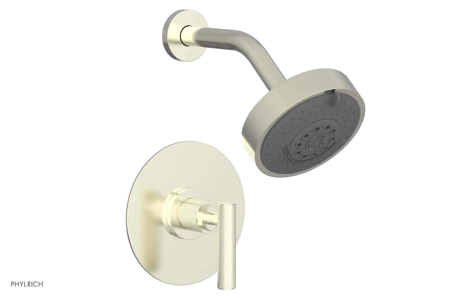 Phylrich Dustrie Knurled Pressure Balance Shower Set with Lever Handle by Phylrich