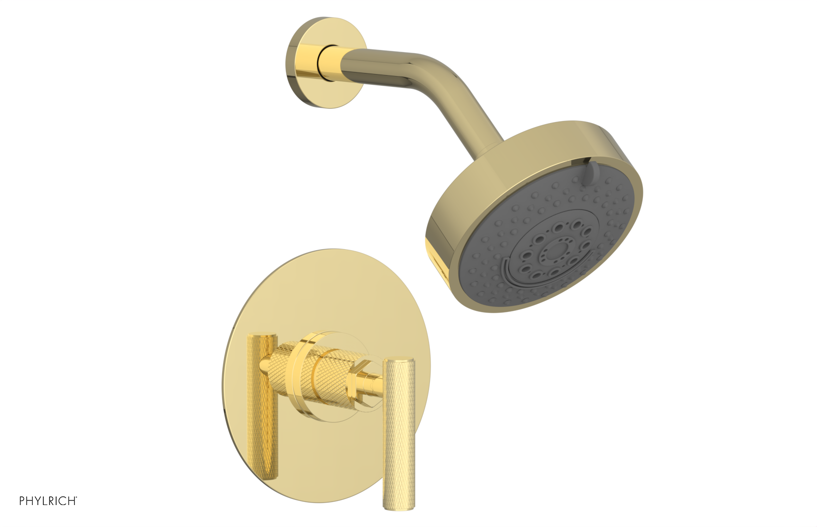 Phylrich Dustrie Knurled Pressure Balance Shower Set with Lever Handle