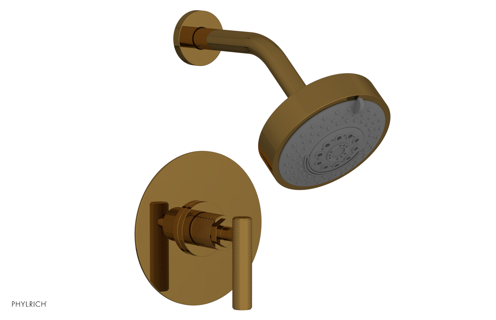Phylrich Dustrie Knurled Pressure Balance Shower Set with Lever Handle