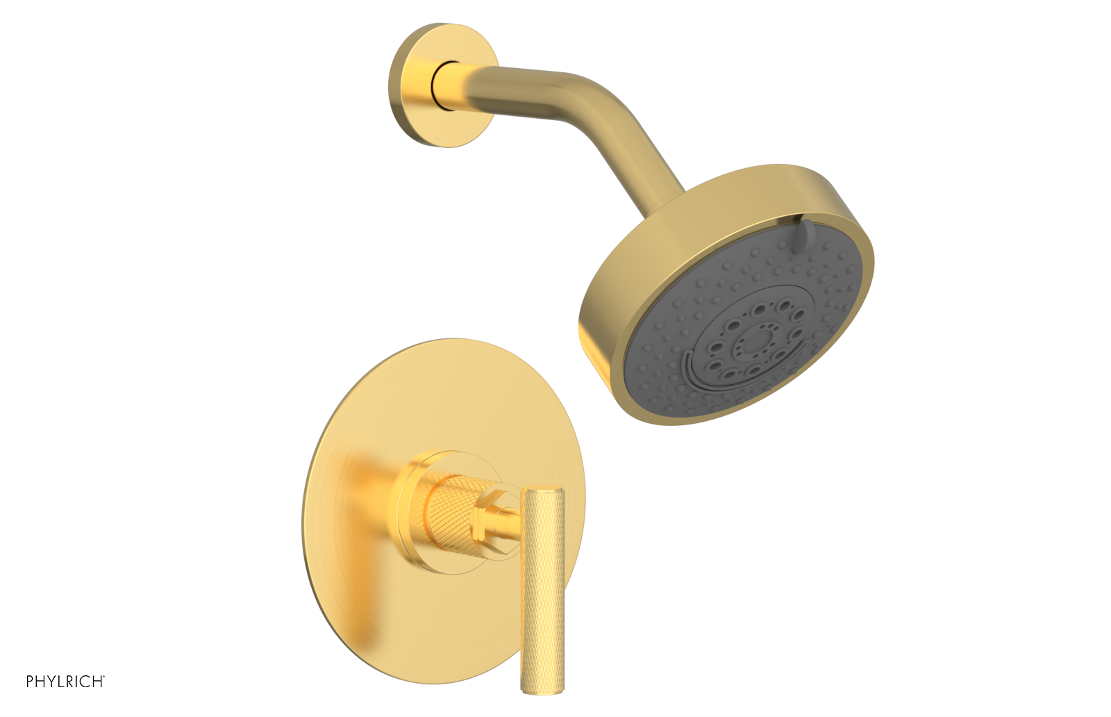 Phylrich Dustrie Knurled Pressure Balance Shower Set with Lever Handle