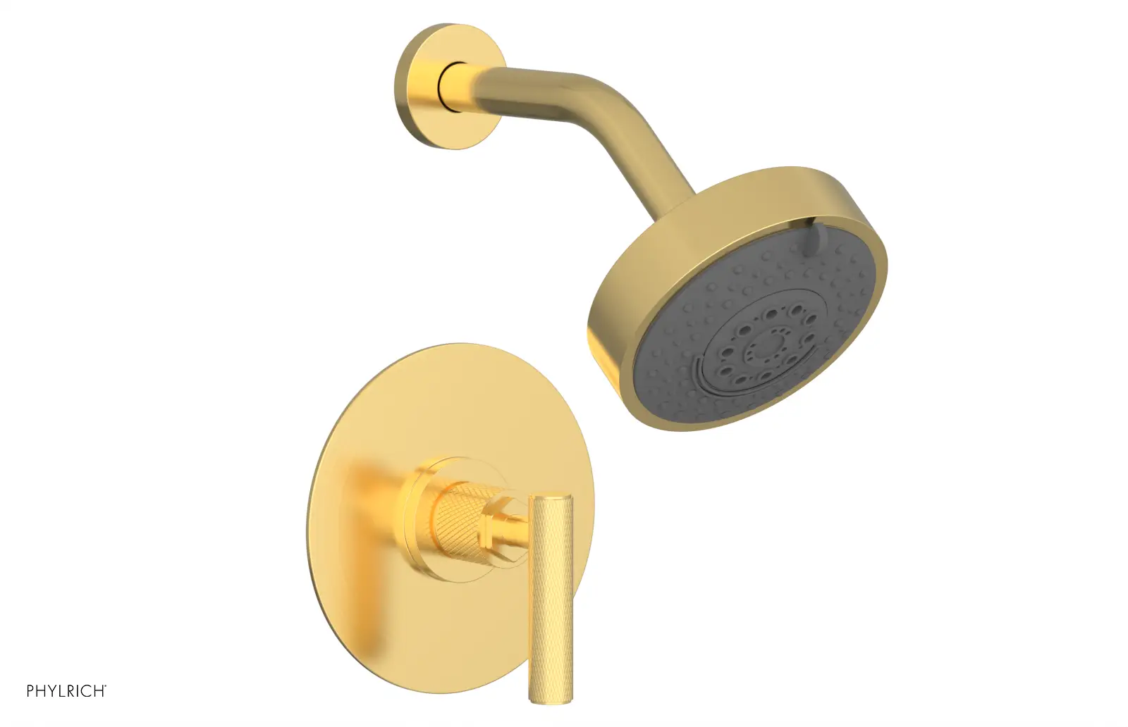 Phylrich Dustrie Knurled Pressure Balance Shower Set with Lever Handle by Phylrich