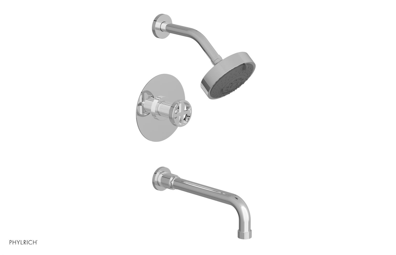 polished chrome shower set
