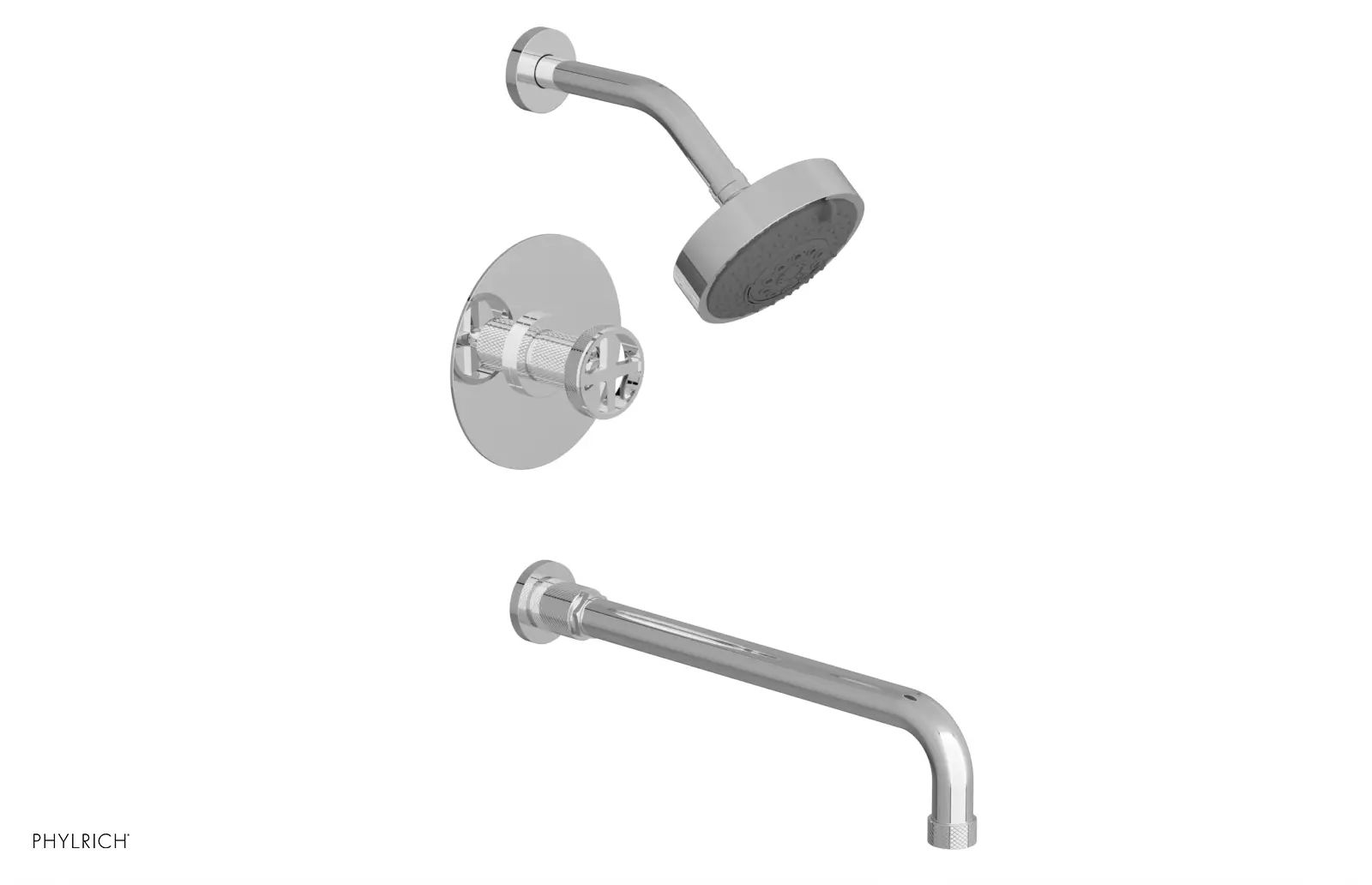 polished chrome shower set