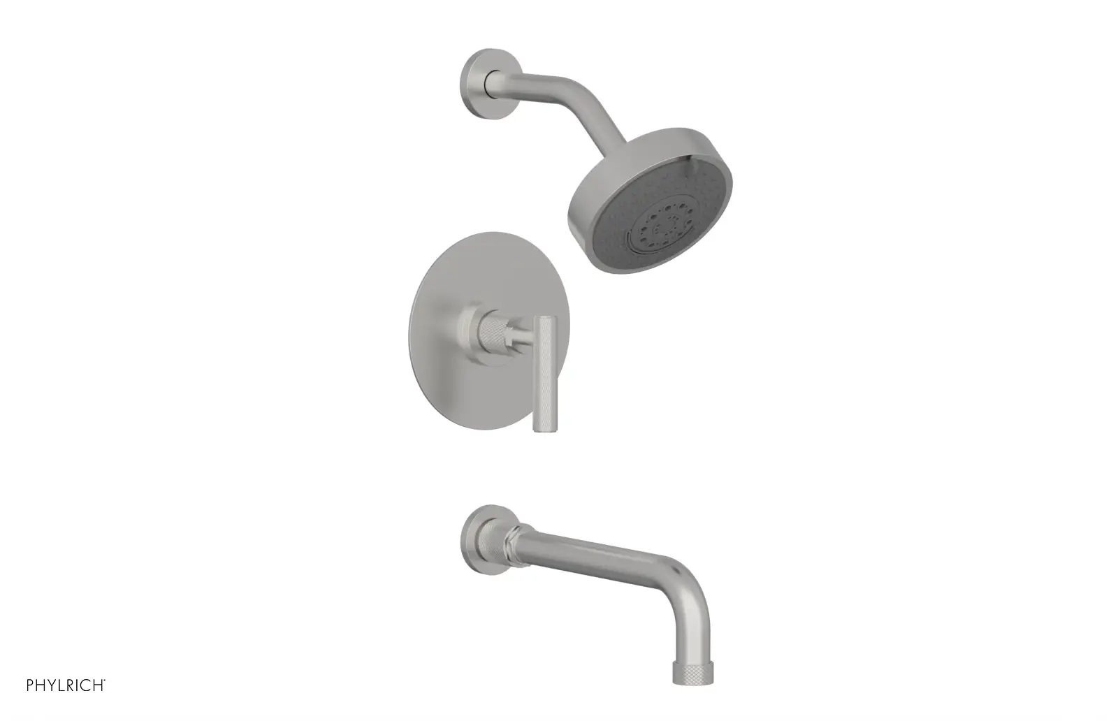 Phylrich Dustrie Knurled 10" Spout Pressure Balance Tub and Shower Set with Lever Handle by Phylrich