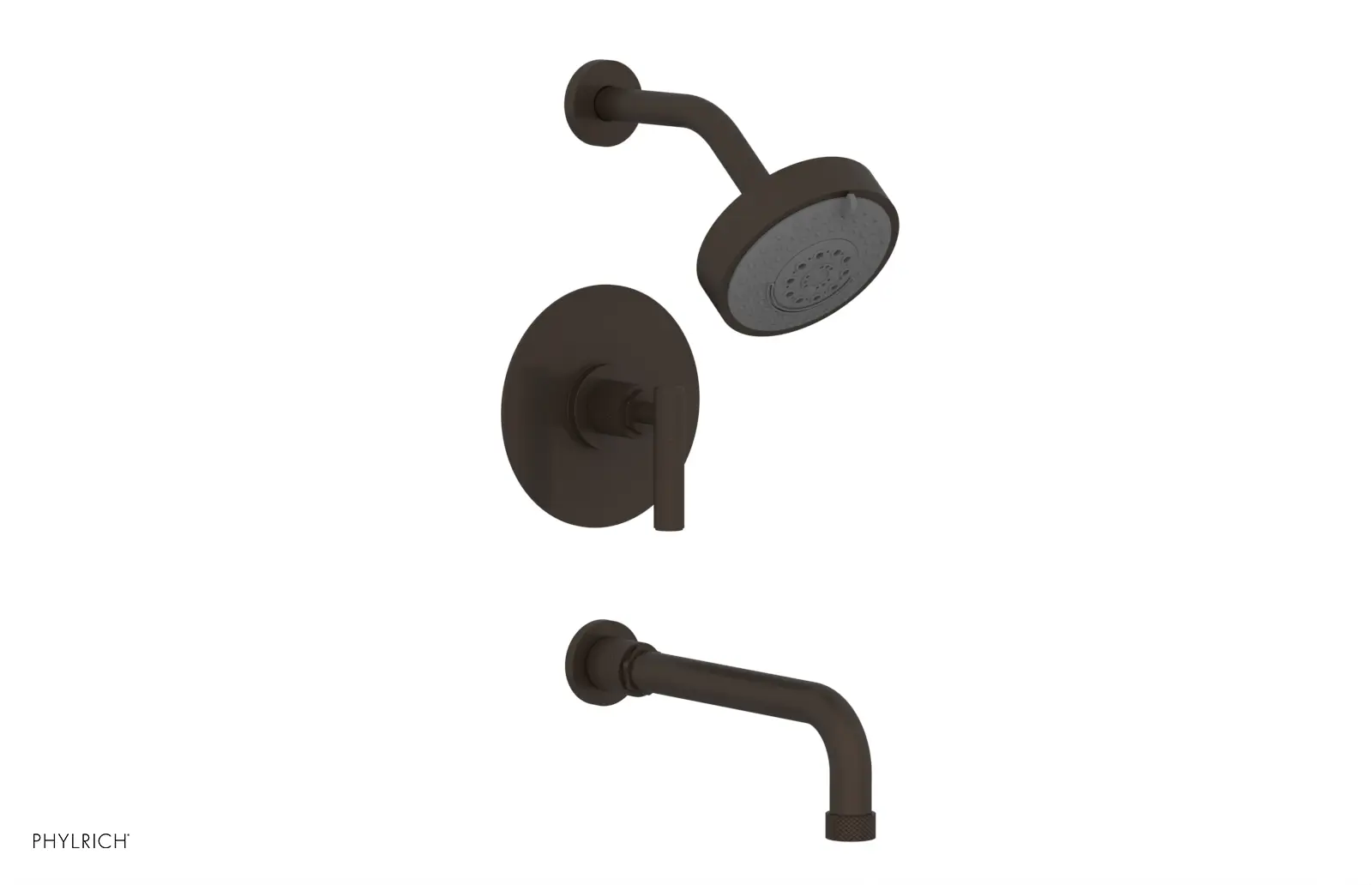 Phylrich Dustrie Knurled 10" Spout Pressure Balance Tub and Shower Set with Lever Handle by Phylrich