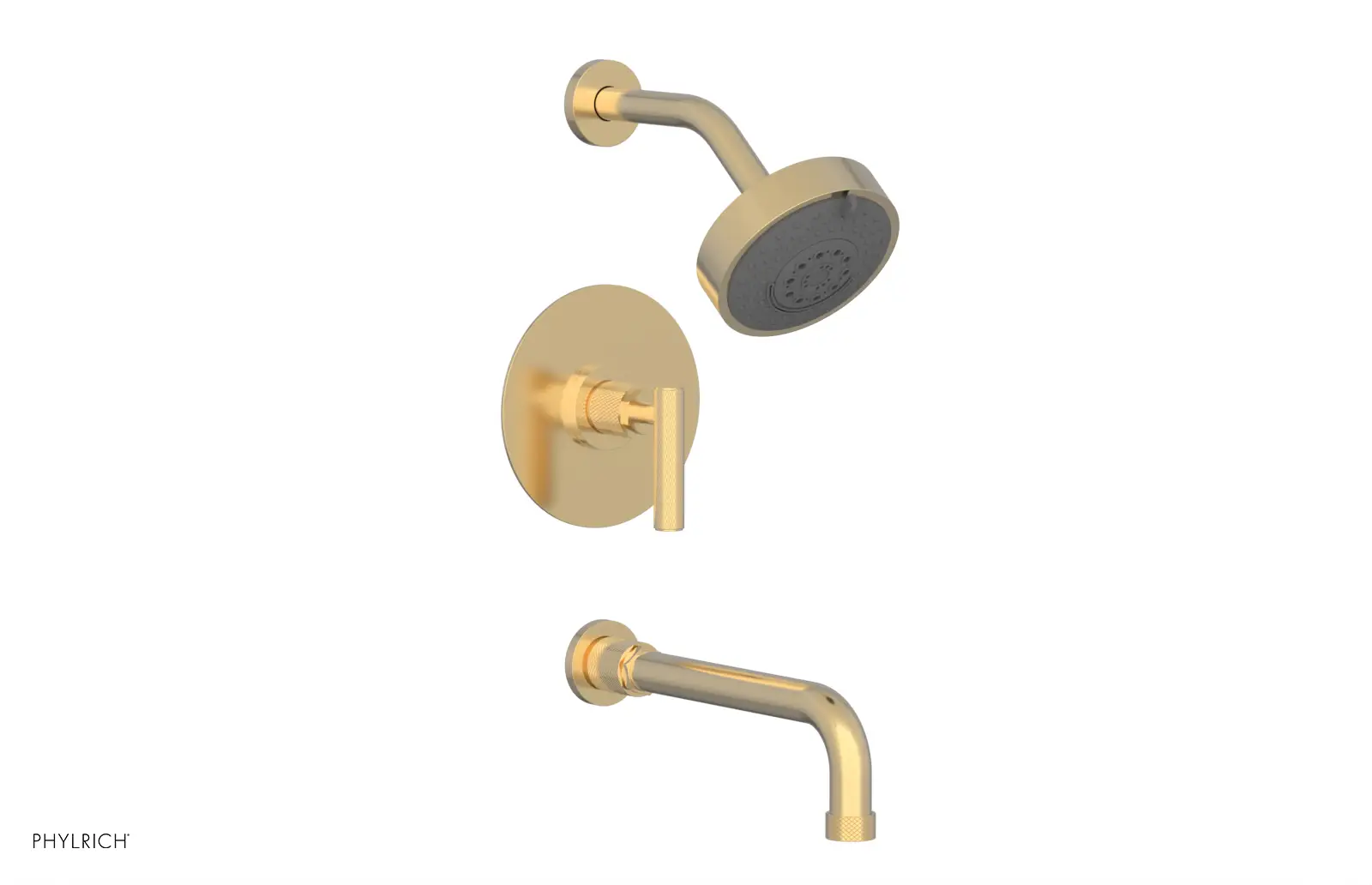 Phylrich Dustrie Knurled 10" Spout Pressure Balance Tub and Shower Set with Lever Handle by Phylrich