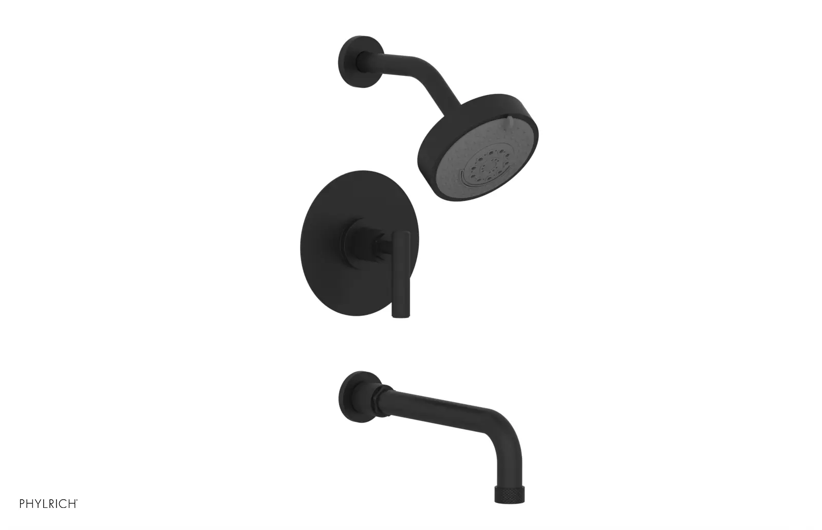 Phylrich Dustrie Knurled 10" Spout Pressure Balance Tub and Shower Set with Lever Handle by Phylrich