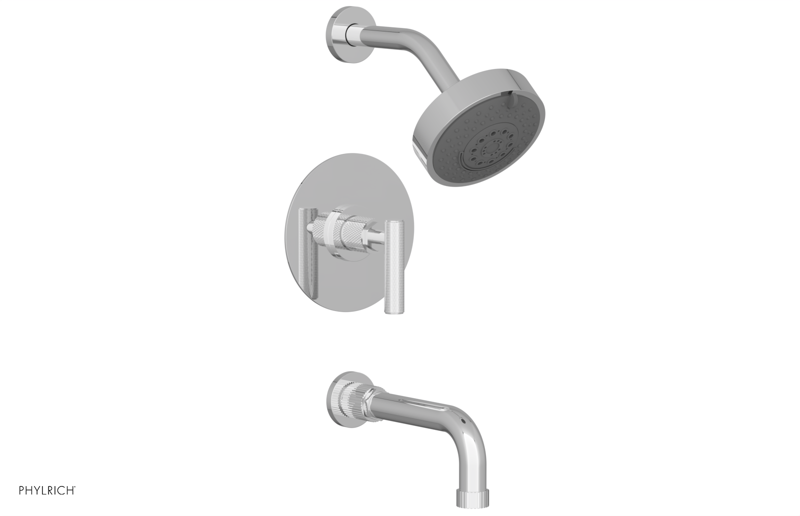 polished chrome shower set