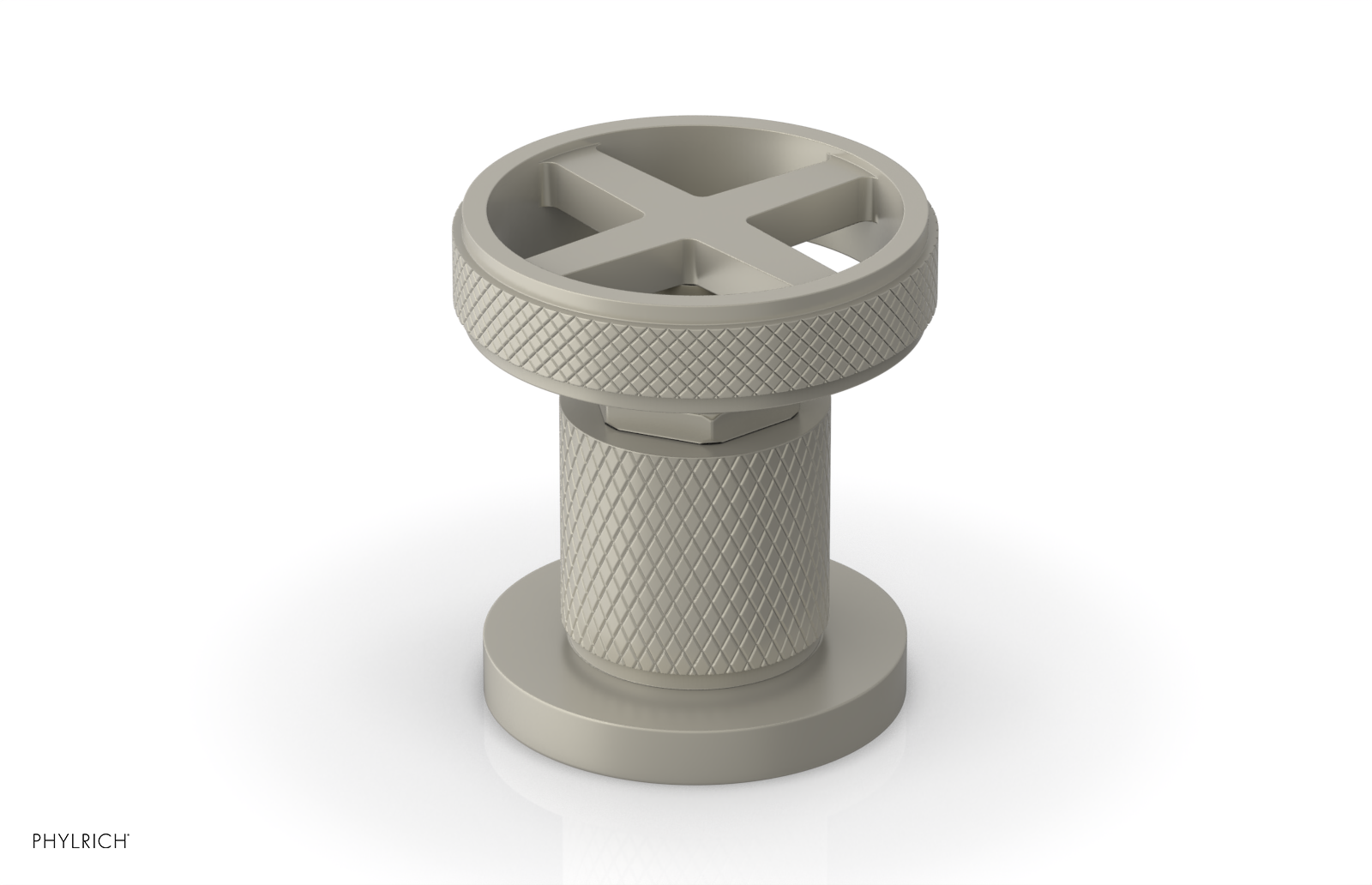 Phylrich Dustrie Knurled Volume Control/Diverter Trim with Cross Handle