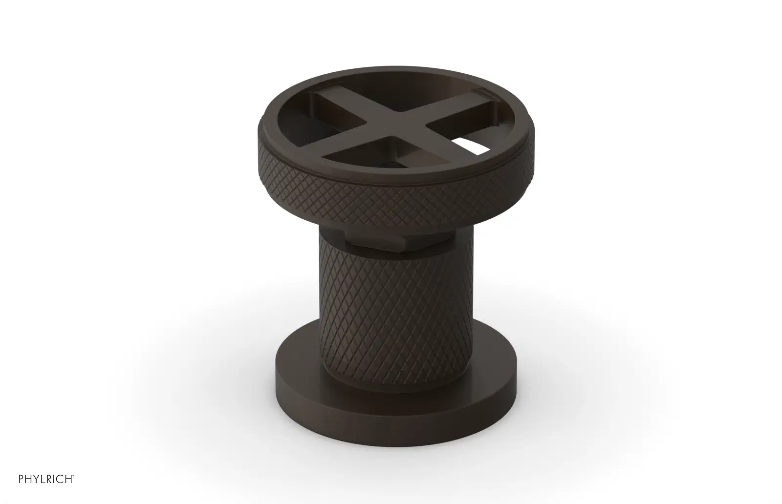 Phylrich Dustrie Knurled Volume Control/Diverter Trim with Cross Handle by Phylrich