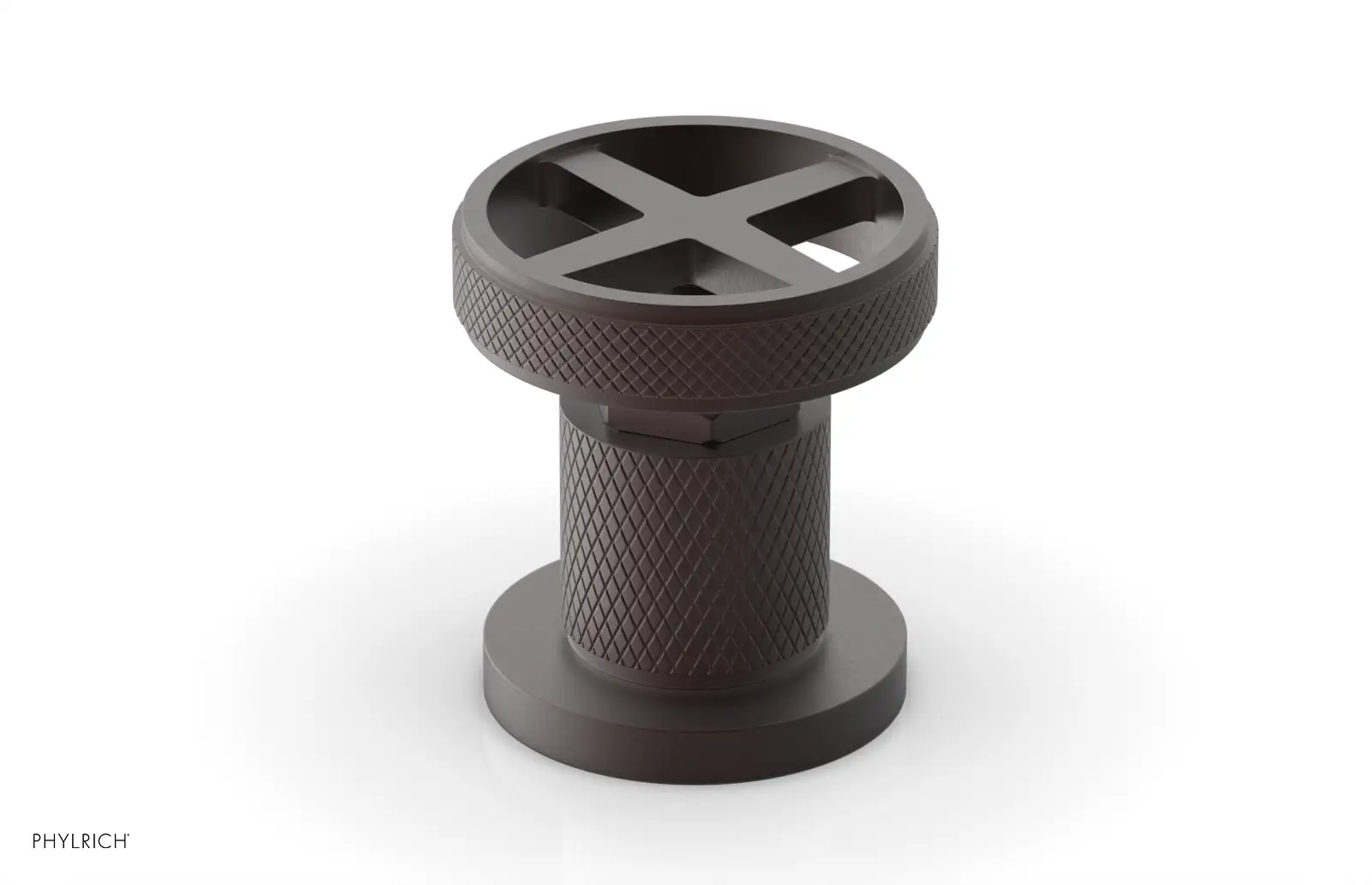 Phylrich Dustrie Knurled Volume Control/Diverter Trim with Cross Handle by Phylrich