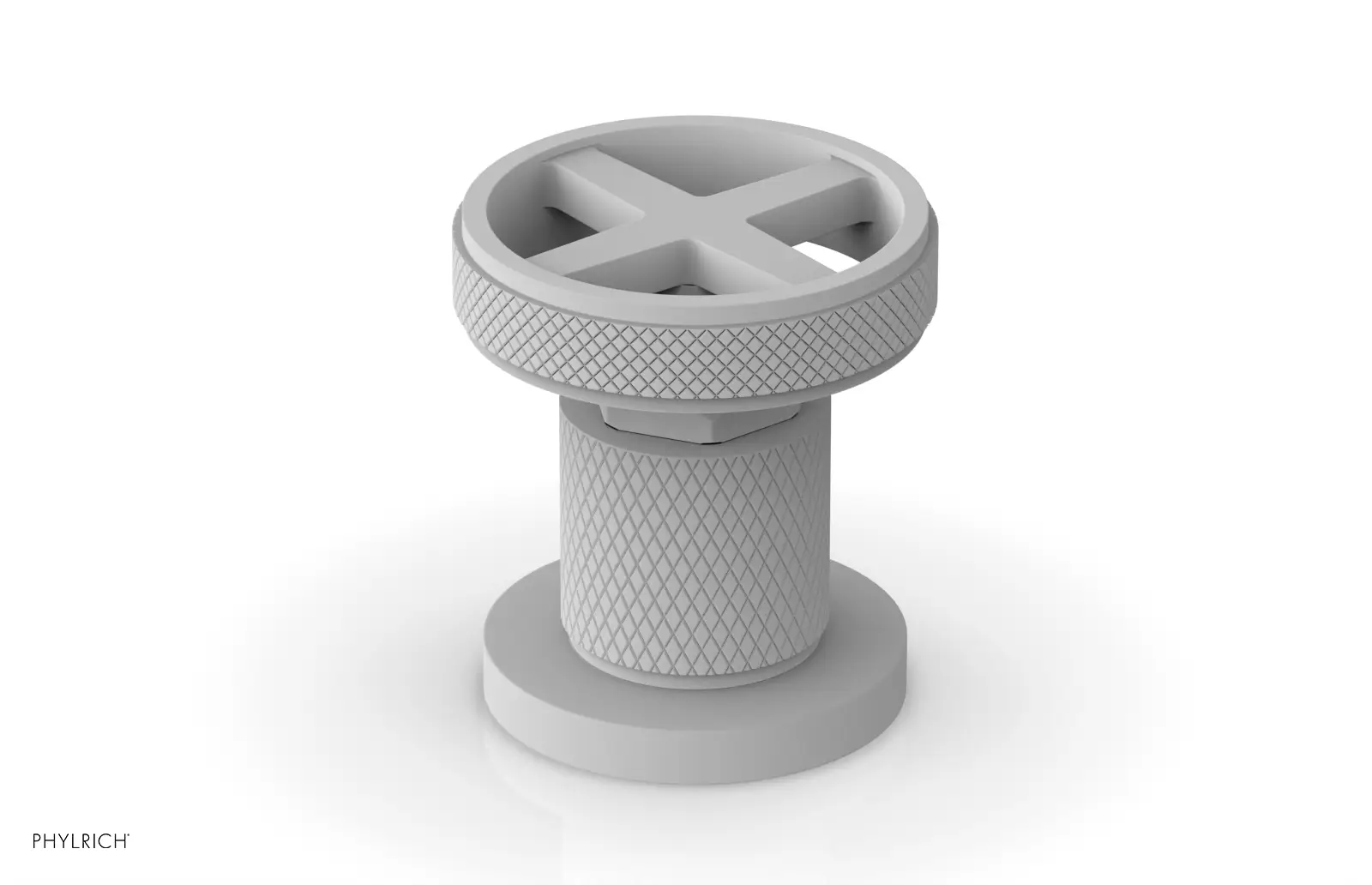Phylrich Dustrie Knurled Volume Control/Diverter Trim with Cross Handle by Phylrich