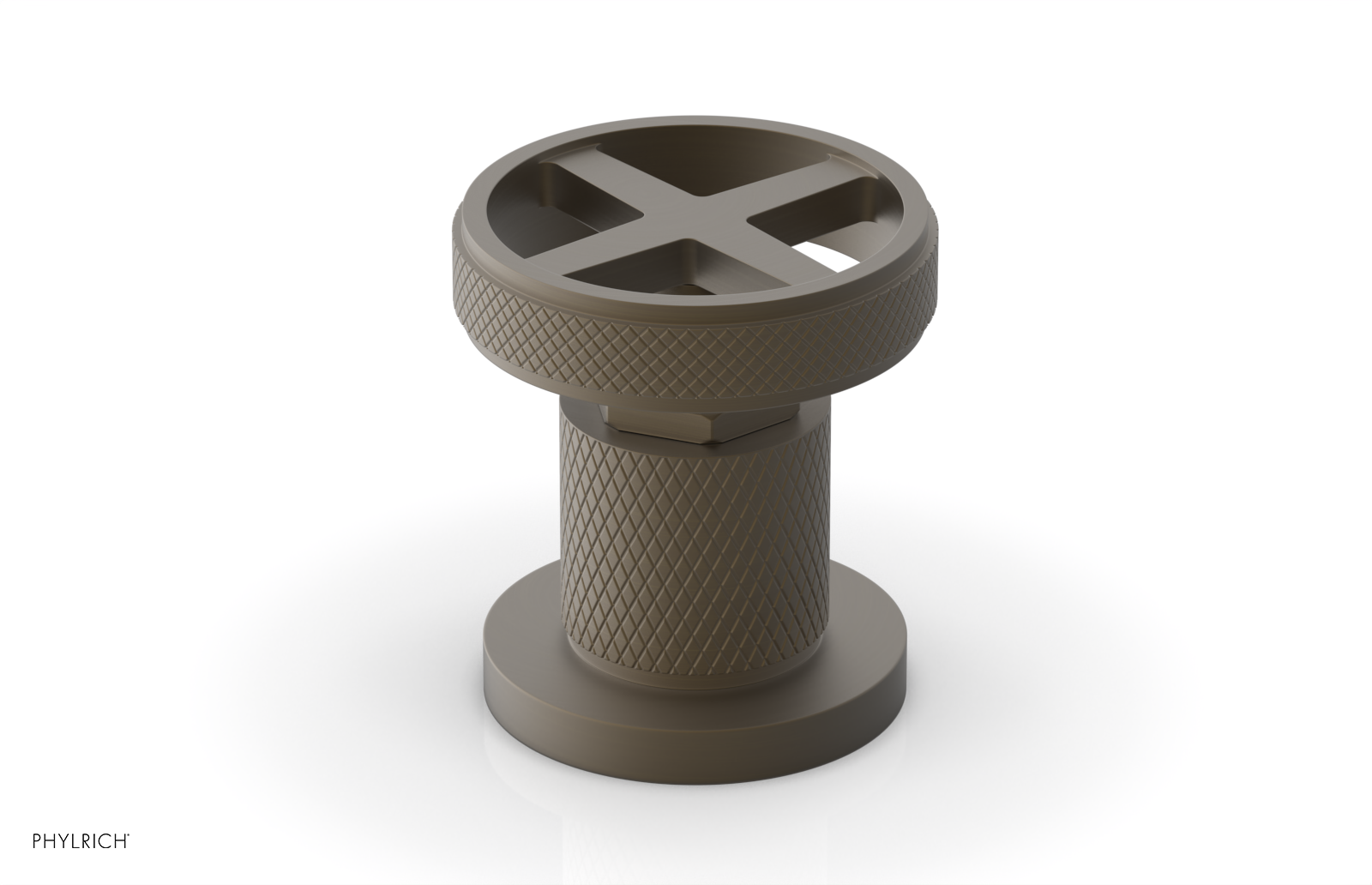 Phylrich Dustrie Knurled Volume Control/Diverter Trim with Cross Handle