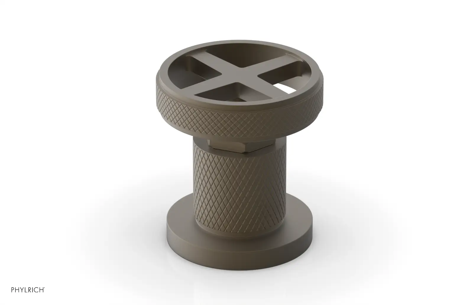 Phylrich Dustrie Knurled Volume Control/Diverter Trim with Cross Handle by Phylrich