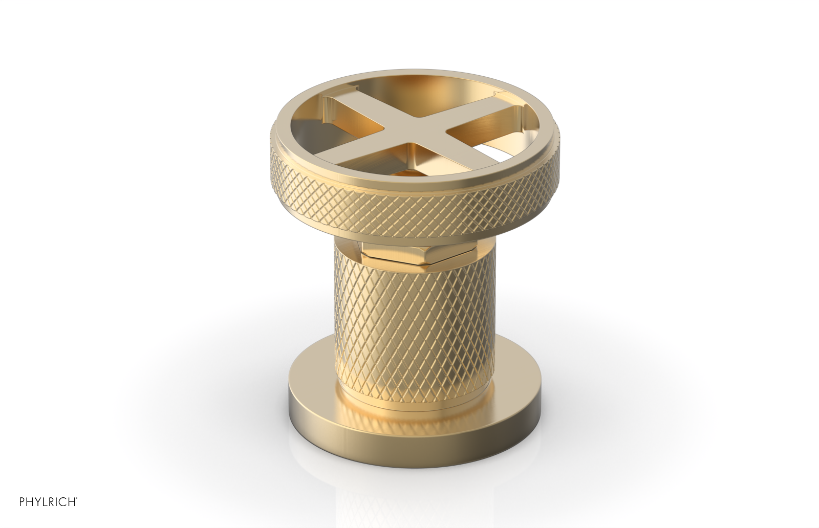 Phylrich Dustrie Knurled Volume Control/Diverter Trim with Cross Handle