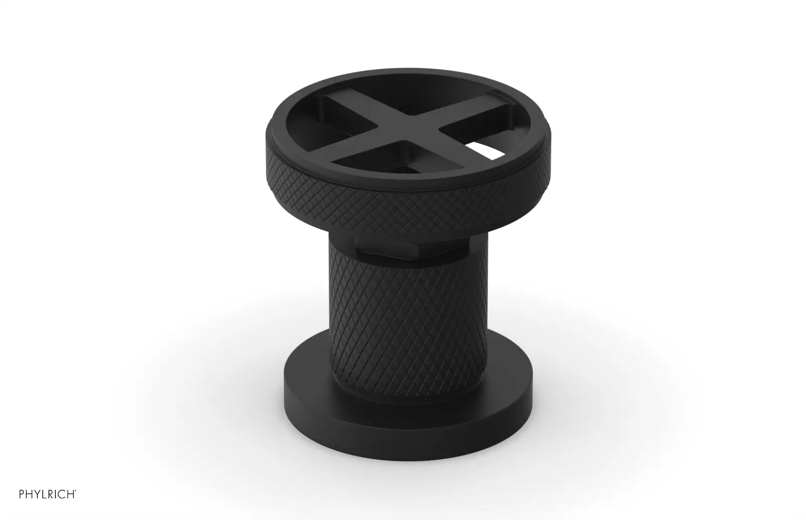 Phylrich Dustrie Knurled Volume Control/Diverter Trim with Cross Handle by Phylrich