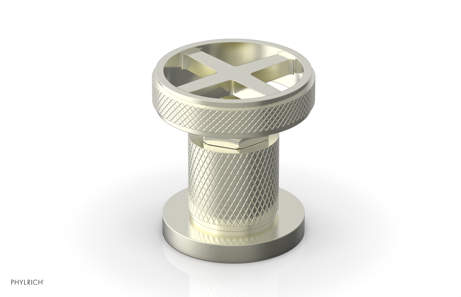 Phylrich Dustrie Knurled Volume Control/Diverter Trim with Cross Handle