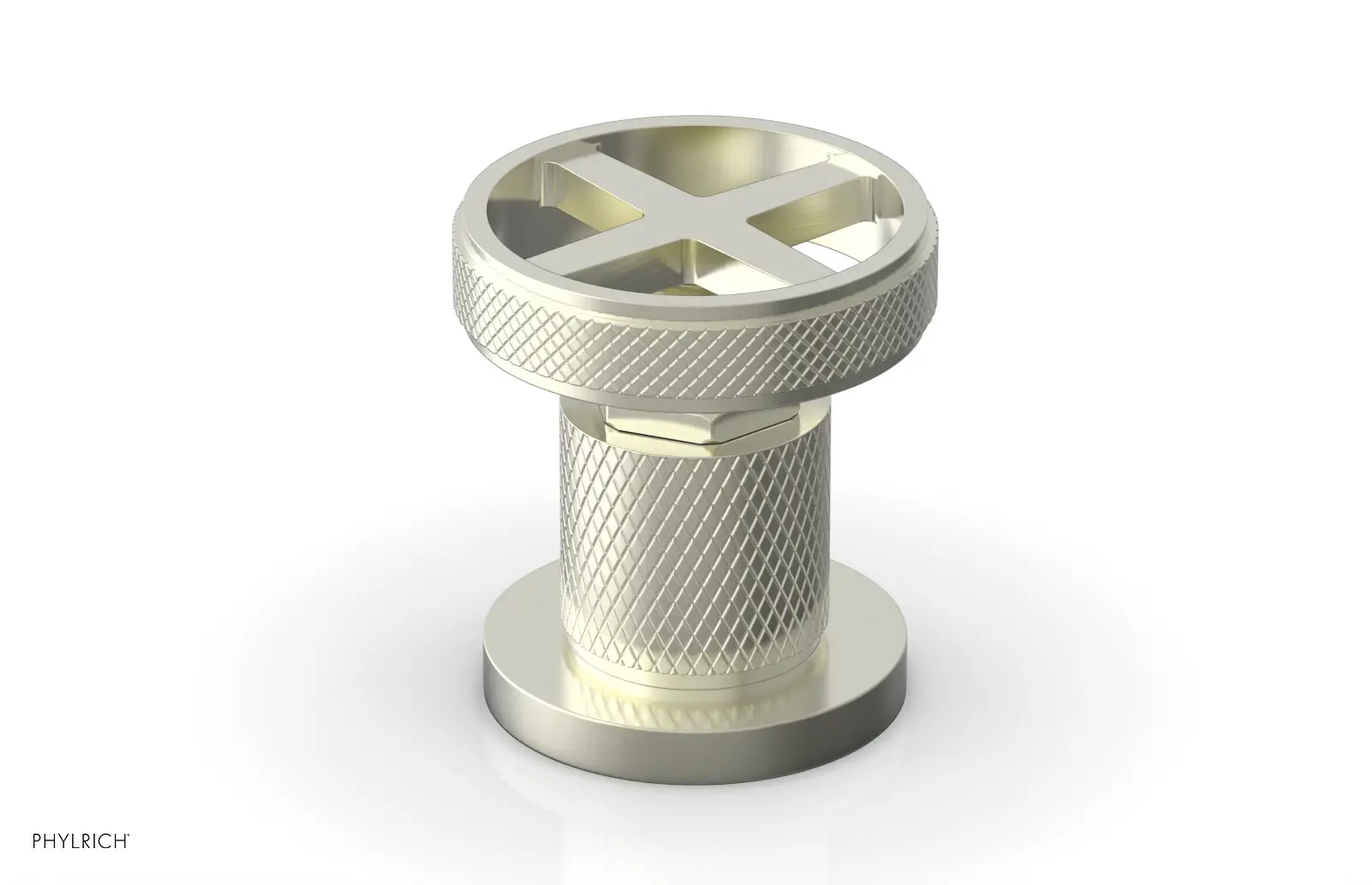 Phylrich Dustrie Knurled Volume Control/Diverter Trim with Cross Handle by Phylrich
