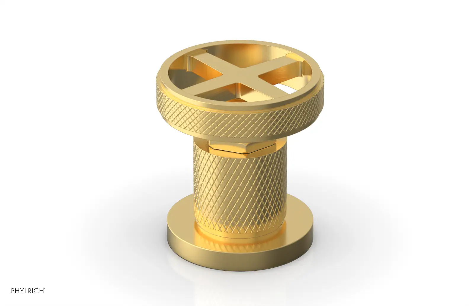 Phylrich Dustrie Knurled Volume Control/Diverter Trim with Cross Handle by Phylrich