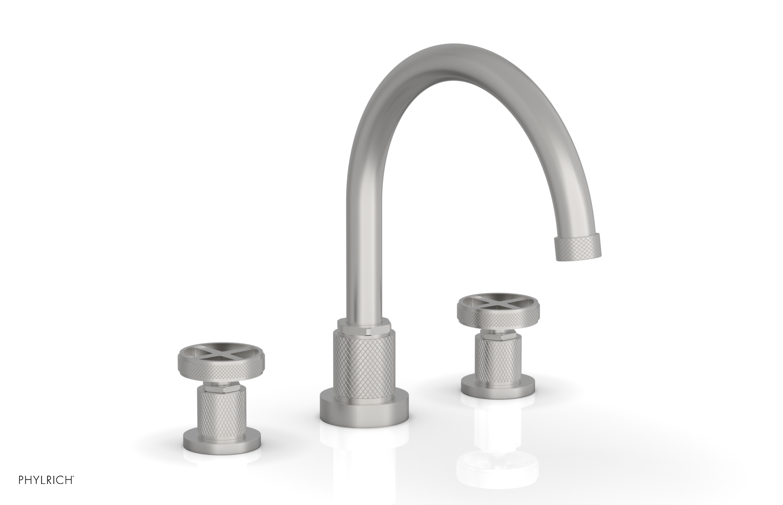 Phylrich Dustrie Knurled Deck Tub Set with Cross Handles by Phylrich