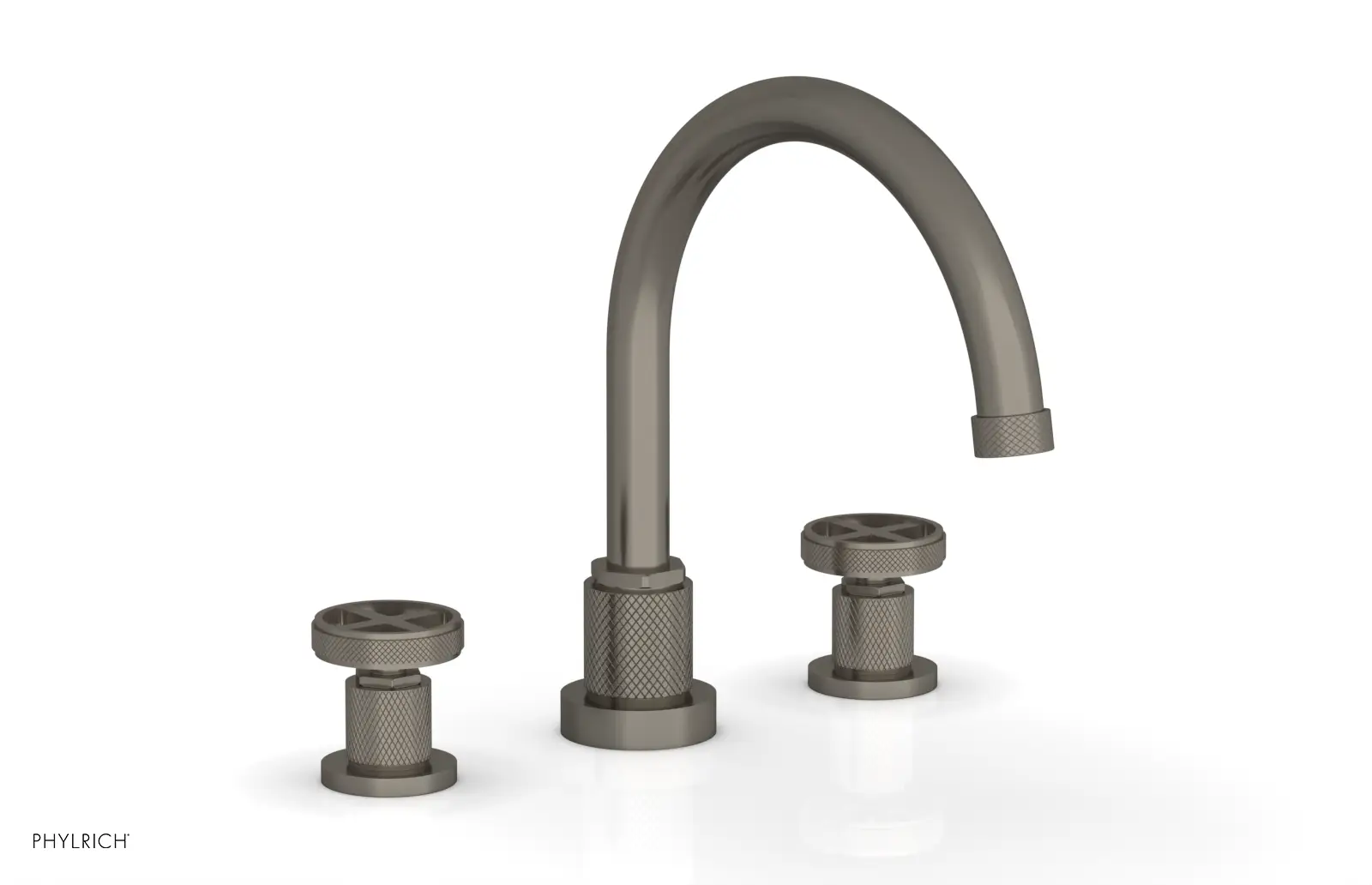 Phylrich Dustrie Knurled Deck Tub Set with Cross Handles by Phylrich