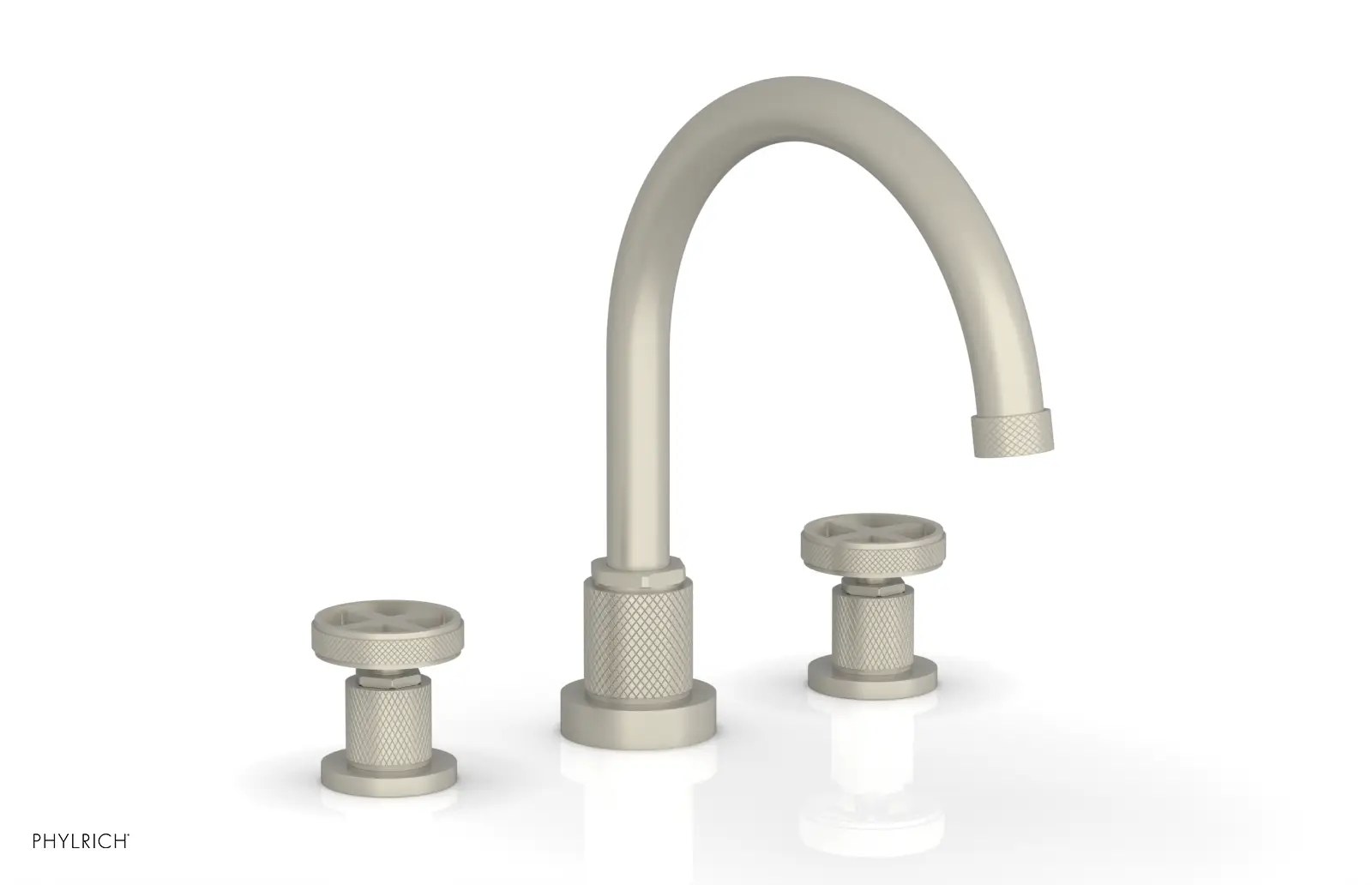 Phylrich Dustrie Knurled Deck Tub Set with Cross Handles by Phylrich