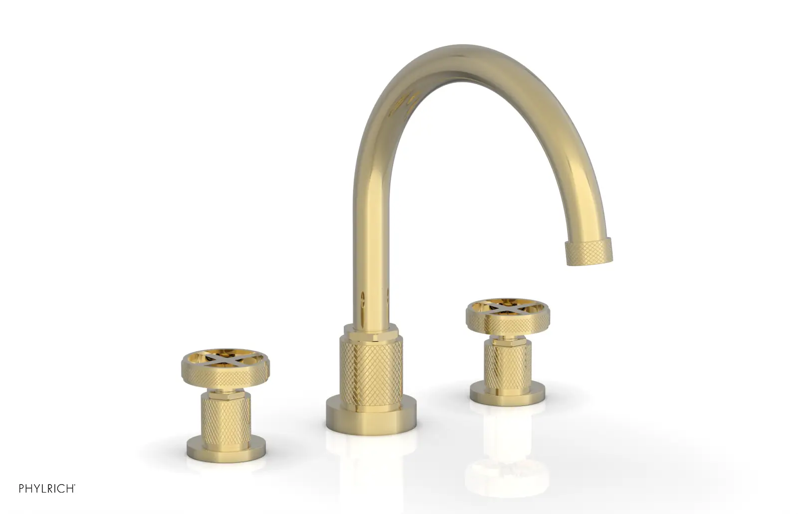 Phylrich Dustrie Knurled Deck Tub Set with Cross Handles by Phylrich