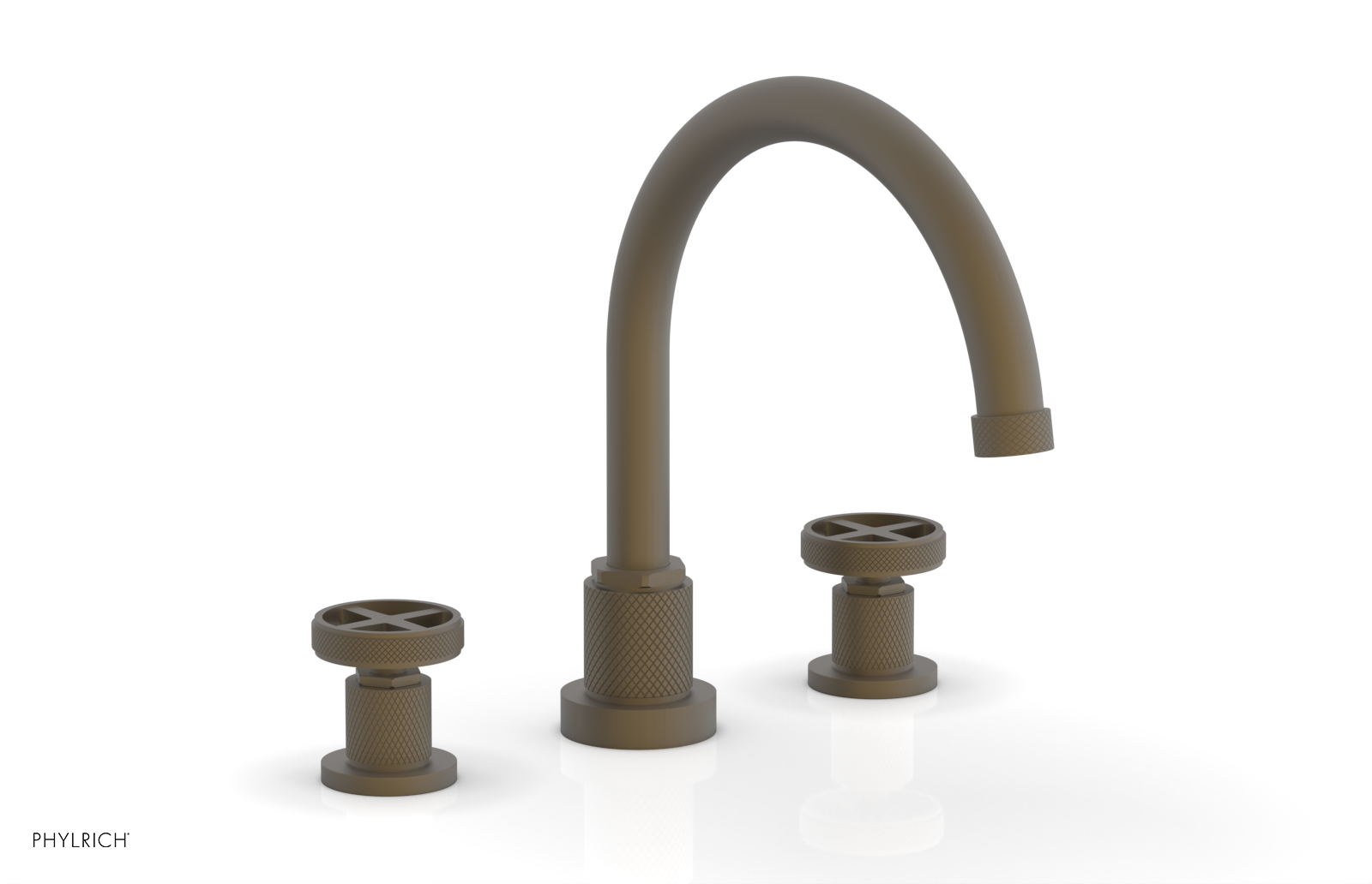Phylrich Dustrie Knurled Deck Tub Set with Cross Handles by Phylrich