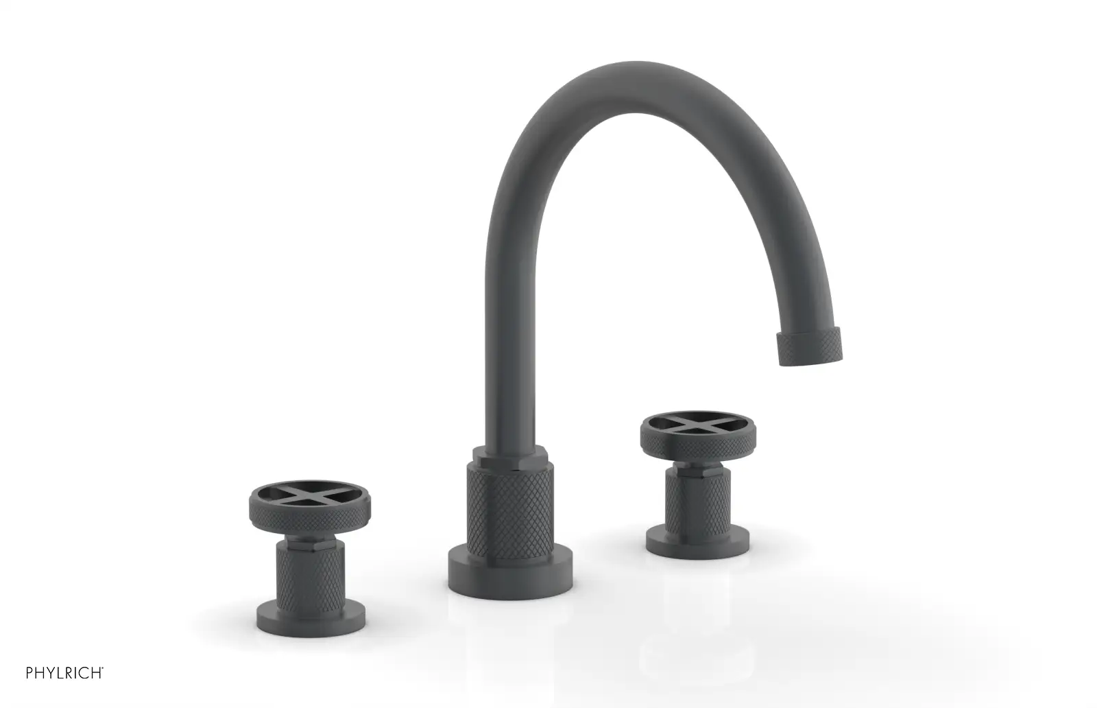 Phylrich Dustrie Knurled Deck Tub Set with Cross Handles by Phylrich