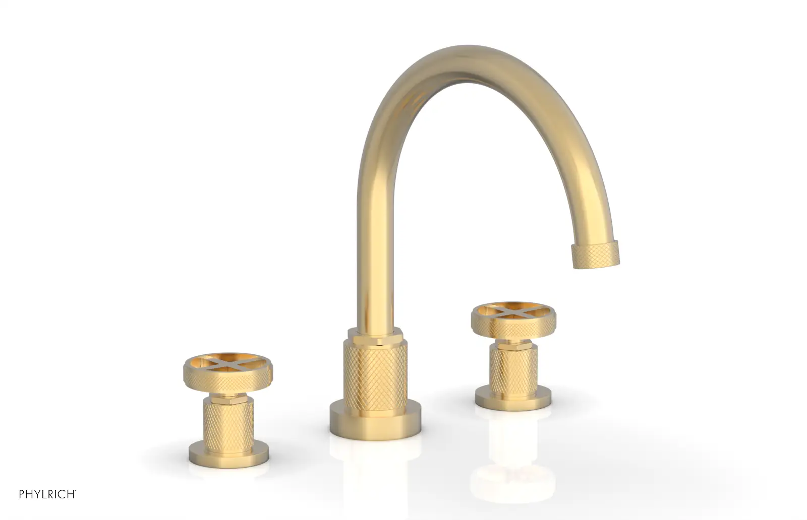 Phylrich Dustrie Knurled Deck Tub Set with Cross Handles by Phylrich