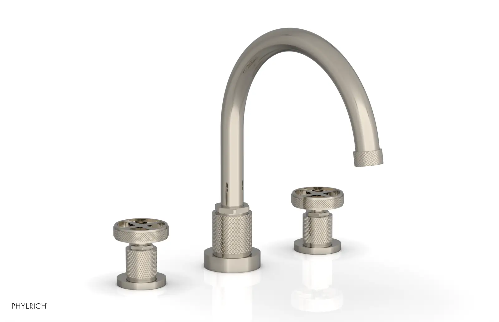 Phylrich Dustrie Knurled Deck Tub Set with Cross Handles by Phylrich